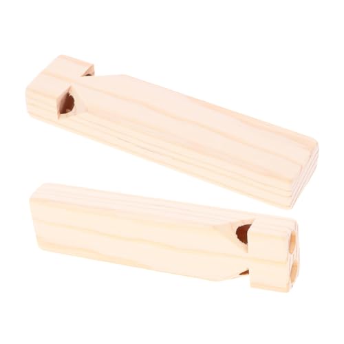 ORFOFE 2 Stück Holzpfeife Musikinstrument DIY Unbemalt Einfache Bedienung Natürliche Holzmaterialien für Kindergeburtstag und Musikalische von ORFOFE