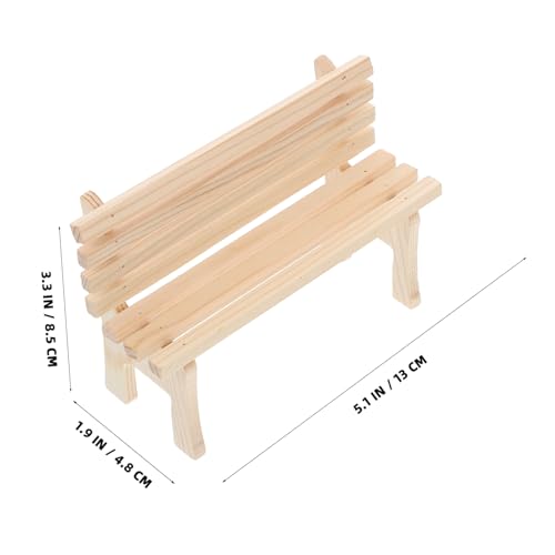 ORFOFE 2 Stück Miniatur Puppenhaus Möbel Kleine Sitzbank und Hocker Natürliche Holzfarben Dekorative Miniatur Garten Straßenmöbel für Puppenhaus Zubehör von ORFOFE