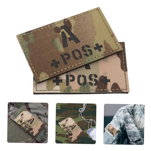 ORFOFE 2 Stück Reflektierender Blutgruppen Patch A Militärischer Tarn Design Robuster Befestigungsverschluss Ir Erkennung für Nachteinsätze für Uniform Ausrüstung Weste Jacke von ORFOFE