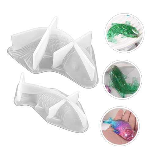 ORFOFE 2 Stück Silikonform Fischform für DIY Kerzen Gießform Langlebig Wiederverwendbar Sicher für Duftkerzen Herstellung Geschenkidee für Bastler von ORFOFE