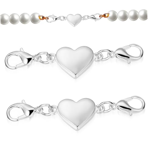 ORFOFE 2 Stück Sterling Silber Magnetverschluss Herzform Schmuckverschlüsse mit Karabinerverschluss für Halsketten Armbänder DIY Schmuckherstellung Robust und Rostfrei ORFOFE 2 Stück Sterling Silber Magnetverschluss Herzform Schmuckverschlüsse mit Karabinerverschluss für Halsketten Armbänder DIY Schmuckherstellung Robust und Rostfrei von ORFOFE