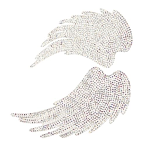 ORFOFE 2 Stück Strass Engelsflügel Aufbügelpatch Glitzer Applikationen für Kleidung DIY Jeans Taschen Verzierung Langlebig Hautfreundlich Einfache Anbringung mit Bügeleisen oder Nähen ORFOFE 2 Stück Strass Engelsflügel Aufbügelpatch Glitzer Applikationen für Kleidung DIY Jeans Taschen Verzierung Langlebig Hautfreundlich Einfache Anbringung mit Bügeleisen oder Nähen von ORFOFE