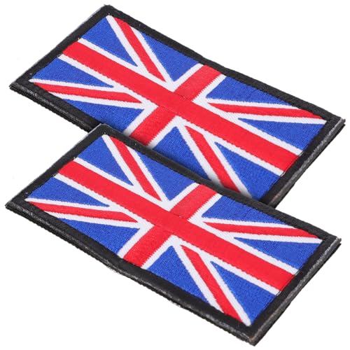 ORFOFE 2 Stück Teiliges British Flag Patch mit selbstklebendem Rücken Gestickter Uk Flag Applikation Vielseitig für Kleidung Rucksack Jacke und DIY Reparatur Langlebig und Einfach von ORFOFE