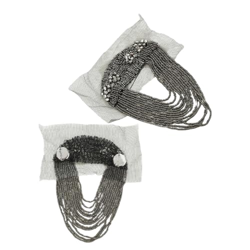 ORFOFE 2 Stück Teiliges Modische Quasten Schulter-epauletten mit Perlenbesatz und Metallkette Abnehmbare Dekorative Schulterabzeichen für Jacken Hemden Anzüge Vielseitige Accessoires für von ORFOFE