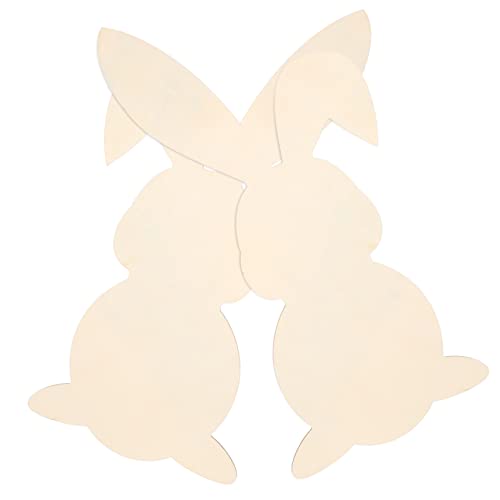 ORFOFE 2 Stück Teiliges Osterhase Holz Dekoset Blanko Hasenanhänger zum Bemalen Diy Bastelset Frühling Osterdeko für Zuhause und Klassenzimmer von ORFOFE