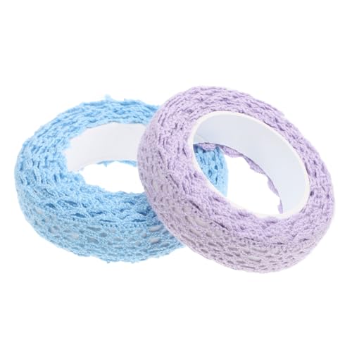 ORFOFE 2 Stück Teiliges Spitzenband aus Baumwollstoff Selbstklebendes Spitzen dekoband für DIY Handwerk Hochzeit Party Geschenk Verpackung in Blau von ORFOFE