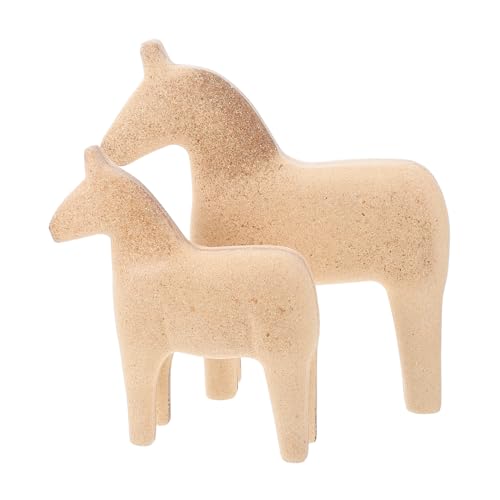 ORFOFE 2 Stück Unfertiges Holzpferd Modell zum Selbstbemalen Leichtes DIY Holzpferd Ornament Kreative Bastelidee für Partydekoration Handliches Holzpferdemodell für Individuelles Design von ORFOFE