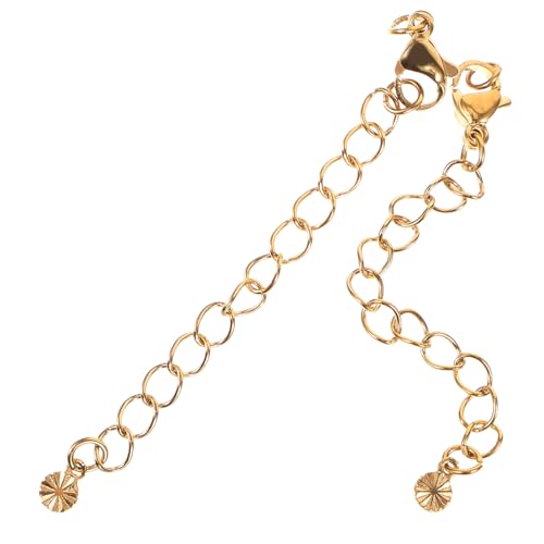 ORFOFE 2 Stück Verlängerungsketten aus Glatte Polierte Gliederketten für DIY Schmuckherstellung Armband und Halskettenverlängerung Rostfrei Langlebig Goldfarben ORFOFE 2 Stück Verlängerungsketten aus Glatte Polierte Gliederketten für DIY Schmuckherstellung Armband und Halskettenverlängerung Rostfrei Langlebig Goldfarben von ORFOFE