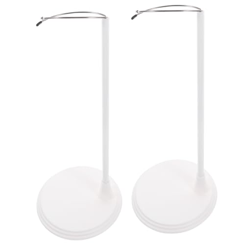 ORFOFE 2 Stück Verstellbare Puppenständer Edelstahl Weiß Stabiler Figurenhalter für Puppen Modelle und Sammelfiguren rutschfeste Displayhalterung für Regal und Tisch von ORFOFE