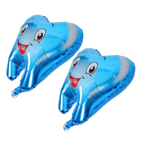 ORFOFE 2 Stück Zahn Luftballons Zahnform Partydeko für Shower Zahnarzt Abschlussfeier Kindergeburtstag Spielerisch Einfach Aufblasbar Vielseitig Einsetzbar Blau von ORFOFE