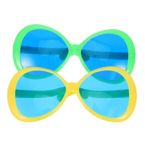 ORFOFE 2 Stücke Hawaiianthema Partybrillen Lustige Oversized Sonnenbrillen für Strand und Foto Requisiten für Sommerveranstaltungen und Reisen Gelb und Grün von ORFOFE