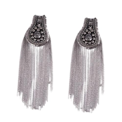ORFOFE 2 Stücke Teiliges Silberne Schulter-epaulets mit Quasten Nickelfreie Korrosionsbeständig Vielseitig Einsetzbar als Dekorative Brosche für Kleidung Schuhe Hüte Geeignet für Damen ORFOFE 2 Stücke Teiliges Silberne Schulter-epaulets mit Quasten Nickelfreie Korrosionsbeständig Vielseitig Einsetzbar als Dekorative Brosche für Kleidung Schuhe Hüte Geeignet für Damen von ORFOFE