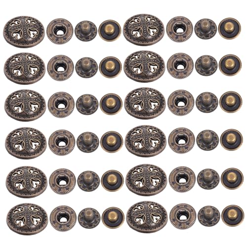 ORFOFE 20 Sätze Teiliges Cartoon Geldbörsen Druckknopf aus Zinklegierung Bronzefarbene Schnappverschlüsse mit Kreuzblumen Design Robust und Dekorativ für Taschen und Geldbeutel von ORFOFE
