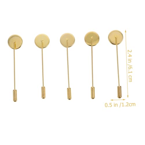 ORFOFE 20 Stück Broschen Sicherheitsnadeln Basis Gold Langlebige Anstecknadeln mit Flacher Unterseite Zubehör für DIY Broschenherstellung Praktische Label Pin Trays Hautfreundlich und von ORFOFE