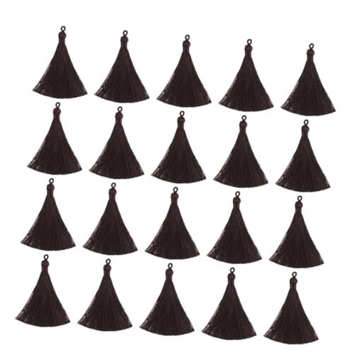 ORFOFE 20 Stück Lange Quastenanhänger für DIY Schlüsselanhänger und Ohrring Zubehör Leichte Gerade Langlebige Troddeln in Tiefem Kaffeebraun zum Basteln von Schmuck und Anhängern von ORFOFE