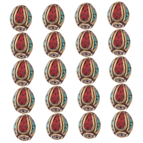 ORFOFE 20 Stück Nepal Stil Buddha Perlen aus Messing mit Grünem Türkis Handgefertigte Abstandshalter für DIY Schmuckherstellung Lose Perlen für Halsketten und Bastelprojekte ORFOFE 20 Stück Nepal Stil Buddha Perlen aus Messing mit Grünem Türkis Handgefertigte Abstandshalter für DIY Schmuckherstellung Lose Perlen für Halsketten und Bastelprojekte von ORFOFE