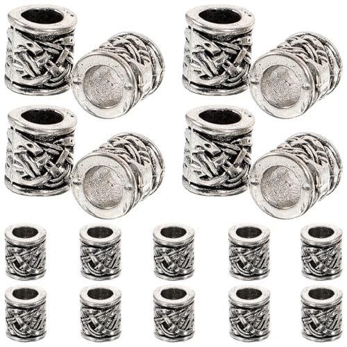 ORFOFE 20 Stück Teiliges Bartperlen aus Langlebiger Metall Röhren Spacer Perlen für Schmuckherstellung für Halsketten Armbänder DIY Bastelprojekte und Herrenbart Dekoration von ORFOFE