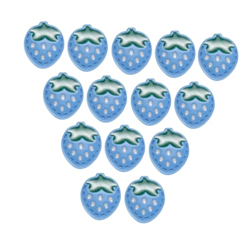 ORFOFE 20 Stück Teiliges Blaue Erdbeer Kinderknöpfe Hautfreundlichem Material Strapazierfähige und Farbechte Strickjackenknöpfe Süße Dekorative Knöpfe für Pullover und Kindershirts von ORFOFE