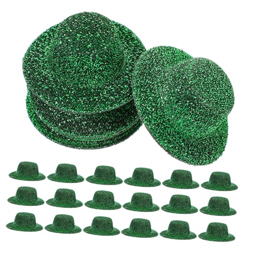 ORFOFE 20 Stück Teiliges Mini Jazz Hüte in Dunkelgrün Filigrane Puppenhüte für DIY Basteln Detailreiche Miniatur Hüte als Puppenhaus Zubehör für Kreative Handwerksprojekte von ORFOFE