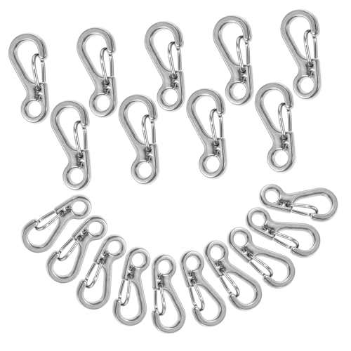 ORFOFE 20 Stück Teiliges Mini Karabinerclips aus Zinklegierung Federunterstützter Schnellverschluss Kleine Karabinerhaken für Schmuck Schlüsselanhänger Vielseitig Verwendbar für von ORFOFE
