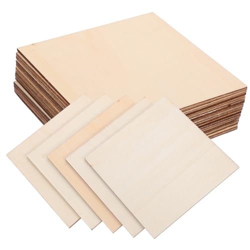ORFOFE 20 Stück Teiliges Quadratische Unbehandelte Holzplatten DIY Graffiti Holzscheiben zum Bemalen und Basteln Glatte Oberfläche Sichere Holzrohlinge für Kreative Dekoration und von ORFOFE