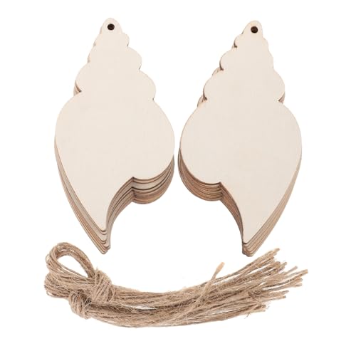 ORFOFE 20 Stück Teiliges Set Holz Dekorationen zum Bemalen Naturbelassene Formen Glattem Holz Blanko Holzfiguren für Diy Stranddeko Bastelset für Kreative Küstenmotive von ORFOFE