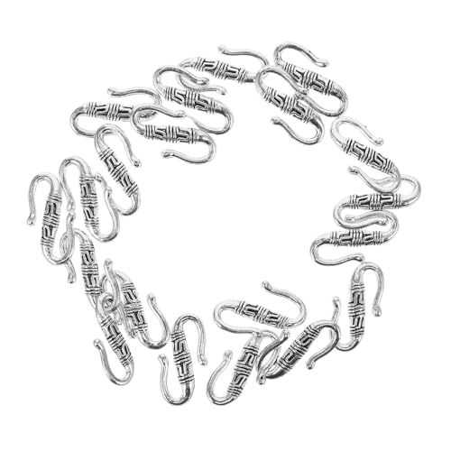 ORFOFE 20 Stück Teiliges Tibetische S Haken Verschlüsse aus Retrofarbenem Legierungsmetall Langlebige Schmuckverbinder für DIY Armband Halskette Vintage Stil Silberfarbene Schmuckzubehör von ORFOFE