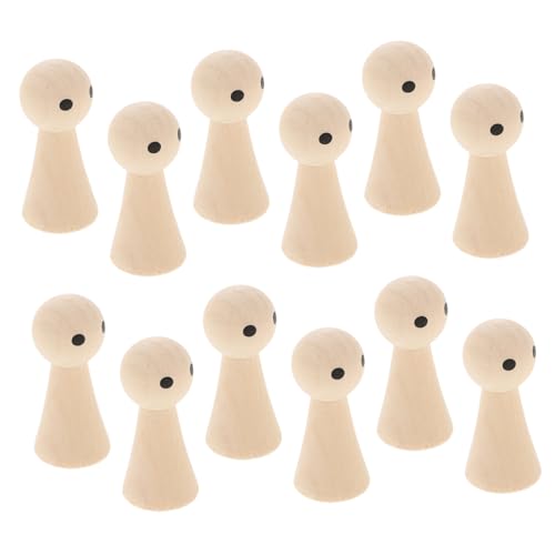 ORFOFE 20 Stück Teiliges Unbemalte Holzfiguren Naturfarbene DIY Peg Dolls aus Holz Kleine Kreative Holzpuppen für Malen Basteln Kinderhandwerk Dekoration Zuhause und von ORFOFE