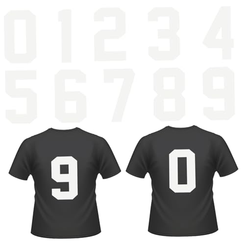 ORFOFE 20 Stück Teiliges Weiße Bügelzahlen zum Aufbügeln Kleidung Hitzebeständige Vinyl heat transfer sticker für DIY Textilien Geeignet für Shirts Taschen Jeans Hüte und Bastelprojekte von ORFOFE