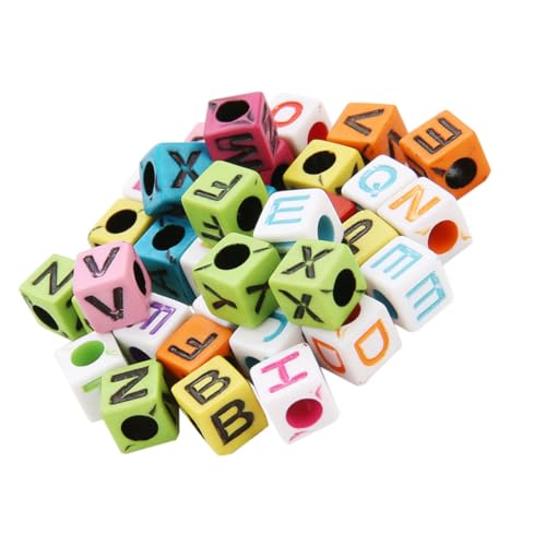 ORFOFE 200 Stück Bunte Acryl Buchstabenperlen Leichte Langlebige Schmuckperlen zum Auffädeln für DIY Armbänder Halsketten und Bastelprojekte Vielfältige Farben für Individuelle Designs von ORFOFE