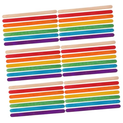 ORFOFE 200 Stück Bunte Holzstäbchen für Bastelarbeiten Teiliges Robustem Holz für Kreative Diy Projekte Kunst und Zuhause für Vielseitig Einsetzbar von ORFOFE