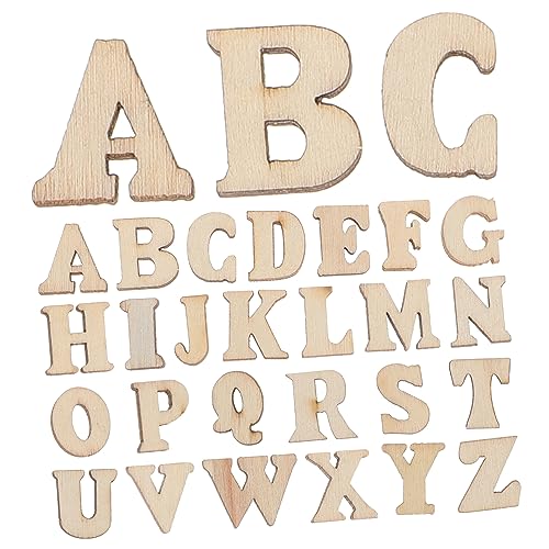 ORFOFE 200 Stück Holzbuchstaben Dekoration Diy Handwerk Holzscheiben für Scrapbooking und Kreative Projekte Naturholz Kleine Bastelverzierungen von ORFOFE