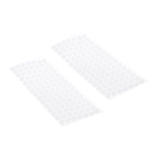 ORFOFE 200 Stück Rund Klettband Selbstklebend Doppelseitig Starkes Haftband für Heim Büro Polyester Nylon Weiß Langlebig Praktische Klettpunkte von ORFOFE