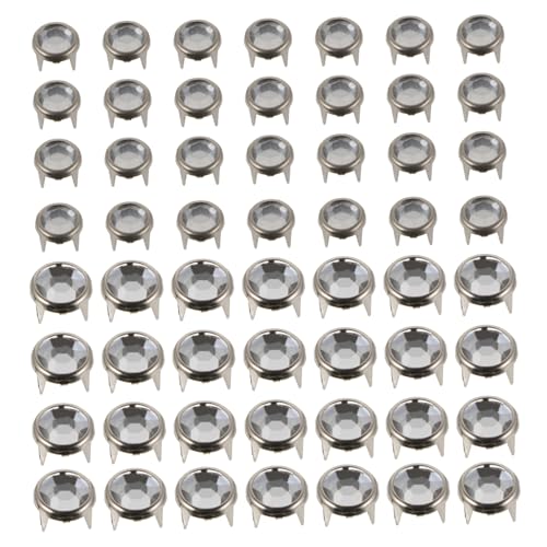 ORFOFE 200 Stück Teiliges Runde Strass krallennieten in Zwei Glänzende Dekorative Nietköpfe für DIY Lederhandwerk an Kleidung Schuhen Taschen und Accessoires von ORFOFE