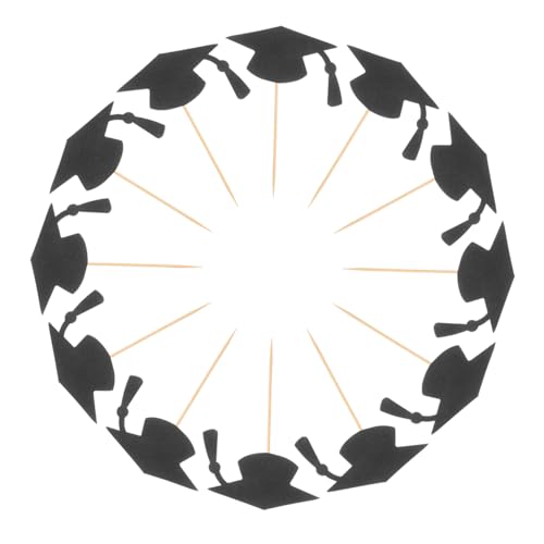 ORFOFE 24 Stück Teiliges Abschlussfeier Tortendekor Kreative Abschlussmütze Cupcake Toppers für Graduierungsfeiern Vielseitige Dekorationen für Schulveranstaltungen und Persönliche von ORFOFE
