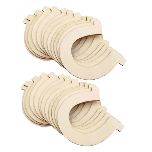 ORFOFE 24 Stück Teiliges Holzscheiben Unbemalt Naturbelassen DIY Basteln Bemalen Glücksdeko für Kinderzimmer Fest und Kranzdekorationen von ORFOFE