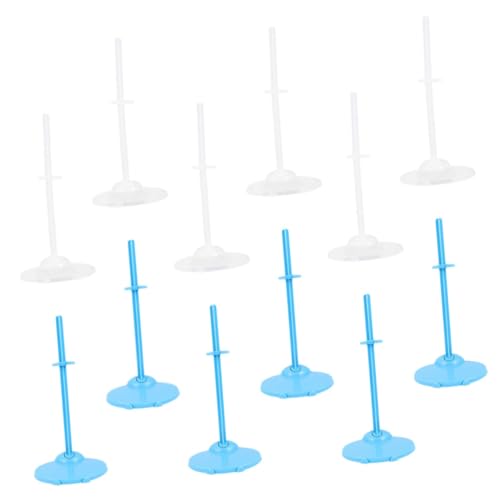 ORFOFE 24 Stück Teiliges Puppenständer- Transparente und Blaue Halterungen Stabile Puppenhalter für Puppenhaus Vielseitige Figurenständer zur Sicheren Präsentation von Spielzeugfiguren von ORFOFE