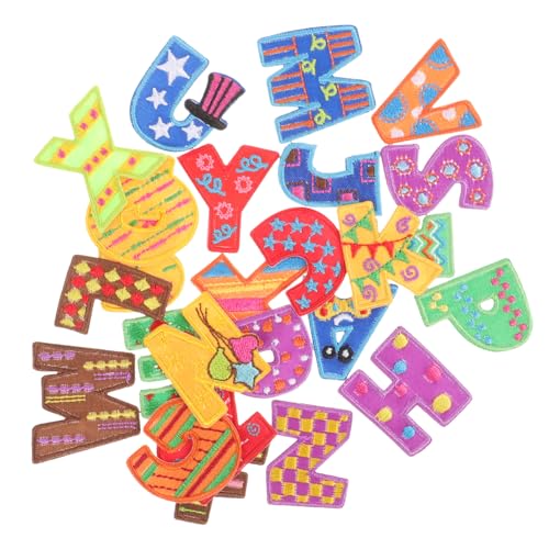 ORFOFE 26 Stück Teiliges Buchstaben Aufbügel patches Heißkleber Rückseite Einfach zu Befestigen für Kleidung Jacken Taschen DIY Reparatur und Dekoration von ORFOFE