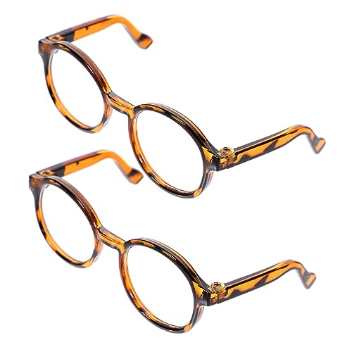 ORFOFE 2Stücke Brillen für Puppen Leopardenmuster Spielzeugbrille Praktische Requisiten für Dekorative Brillen für Puppen Dress Up und DIY Projekte Transparent von ORFOFE