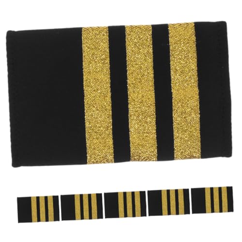 ORFOFE 3 Paare Goldene Piloten Schulterepauletten Woven Tape Schulterklappen Für Piloten Kapitäne Crew Mitglieder Trainees Aviation Pilotenuniform ORFOFE 3 Paare Goldene Piloten Schulterepauletten Woven Tape Schulterklappen Für Piloten Kapitäne Crew Mitglieder Trainees Aviation Pilotenuniform von ORFOFE