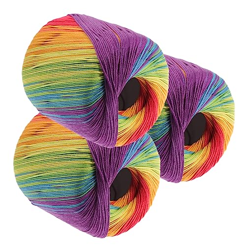 ORFOFE 3 Rollen Baumwollgarn Farbverlauf zum Stricken und Häkeln Weiches Hautfreundliches DIY Garn für Pullover Schals Kostüme Vielseitiges Schneidbares Strickgarn für Handarbeiten ORFOFE 3 Rollen Baumwollgarn Farbverlauf zum Stricken und Häkeln Weiches Hautfreundliches DIY Garn für Pullover Schals Kostüme Vielseitiges Schneidbares Strickgarn für Handarbeiten von ORFOFE