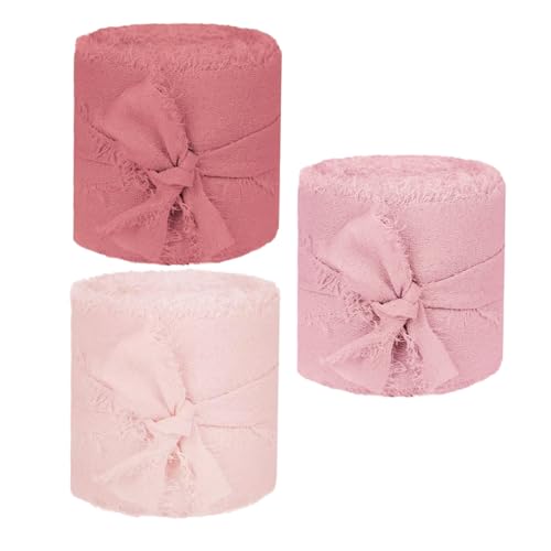 ORFOFE 3 Rollen Breites Chiffonband mit Fransen Seidenband in Je für Hochzeitseinladungen Brautsträuße Diy-geschenkverpackung und Eventdekoration ORFOFE 3 Rollen Breites Chiffonband mit Fransen Seidenband in Je für Hochzeitseinladungen Brautsträuße Diy-geschenkverpackung und Eventdekoration von ORFOFE