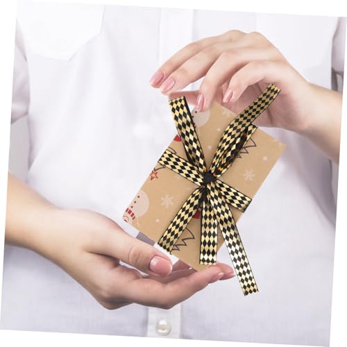 ORFOFE 3 Rollen Hochwertiges Schwarzes Geschenkband Polyester Goldprägung Dekoratives Verpackungsband für Geschenkverpackung Blumensträuße Geburtstags Partydekorationen von ORFOFE