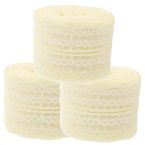 ORFOFE 3 Rollen Lange Dekorative nicht Elastische Spitzenborte in Beige für DIY nähprojekte Vintage spitzenband für Kleidung Basteln Hochzeit und Geschenkverpackung ORFOFE 3 Rollen Lange Dekorative nicht Elastische Spitzenborte in Beige für DIY nähprojekte Vintage spitzenband für Kleidung Basteln Hochzeit und Geschenkverpackung von ORFOFE