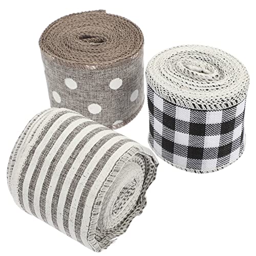 ORFOFE 3 Rollen Weihnachts Dekobänder mit Drahtkante Breit Kariert Gestreift und Vielseitig für Geschenkverpackung DIY Schleifen und Festliche Dekorationen ORFOFE 3 Rollen Weihnachts Dekobänder mit Drahtkante Breit Kariert Gestreift und Vielseitig für Geschenkverpackung DIY Schleifen und Festliche Dekorationen von ORFOFE
