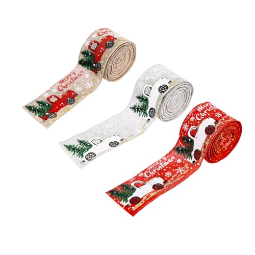 ORFOFE 3 Rollen Weihnachtsband mit Kreativem Langlebiges DIY Schleifenband für Geschenkverpackung Weihnachtsdeko Basteln und Partydekoration ORFOFE 3 Rollen Weihnachtsband mit Kreativem Langlebiges DIY Schleifenband für Geschenkverpackung Weihnachtsdeko Basteln und Partydekoration von ORFOFE