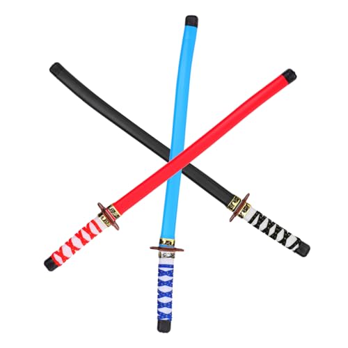 ORFOFE 3 Stück Cosplay Schwerter für Leichtes in Rot Blau Schwarz als Geburtstags Mitgebsel und Party Deko für Ninja Fasching Halloween Rollenspiel ORFOFE 3 Stück Cosplay Schwerter für Leichtes in Rot Blau Schwarz als Geburtstags Mitgebsel und Party Deko für Ninja Fasching Halloween Rollenspiel von ORFOFE