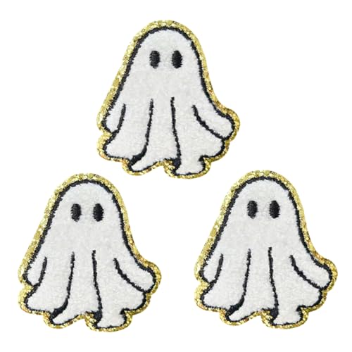 ORFOFE 3 Stück Ghost Bügelflicken Weißer Applikationen mit Starkem Kleber DIY Stickerei Patches für Kleidung Taschen Hüte Halloween Dekoration ORFOFE 3 Stück Ghost Bügelflicken Weißer Applikationen mit Starkem Kleber DIY Stickerei Patches für Kleidung Taschen Hüte Halloween Dekoration von ORFOFE