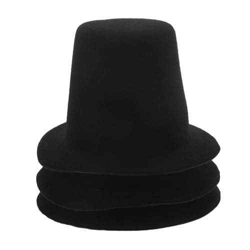 ORFOFE 3 Stück Miniatur Hüte Schwarz Leichte DIY Puppenhut Accessoires Dekorative Kleine Hüte für Puppen Cosplay Party und Bastelprojekte von ORFOFE