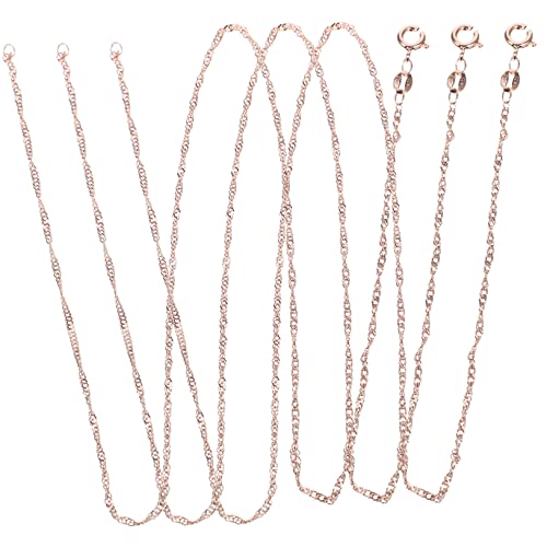 ORFOFE 3 Stück Roségold Überzogene Kupfer Halskettenketten für Damen Glatte Oberfläche Langlebige Schmuckketten zum DIY und Bastelprojekte ORFOFE 3 Stück Roségold Überzogene Kupfer Halskettenketten für Damen Glatte Oberfläche Langlebige Schmuckketten zum DIY und Bastelprojekte von ORFOFE